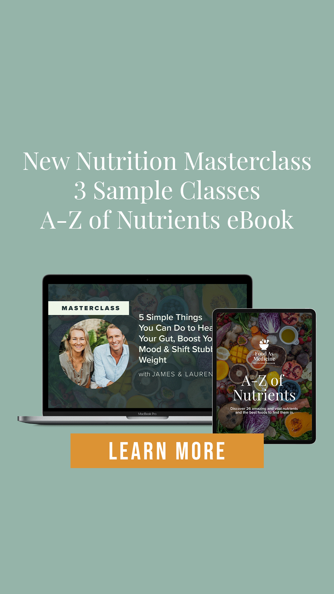New Nutrition Masterclass & 3 Sample Classes & Ebook