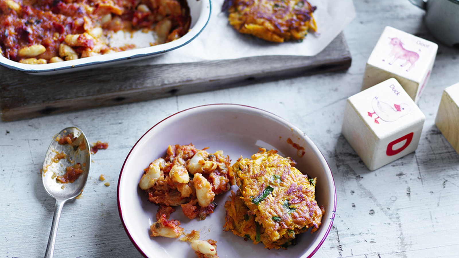 Sweet Potato Hash Browns With Baked Beans