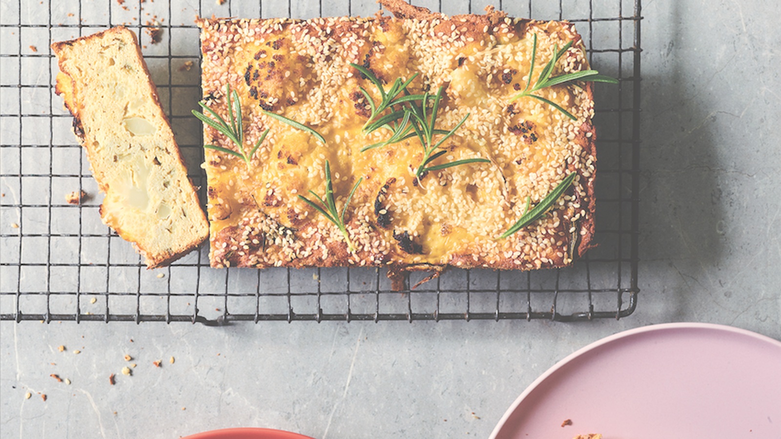 Garlic and Rosemary Cauliflower Bread