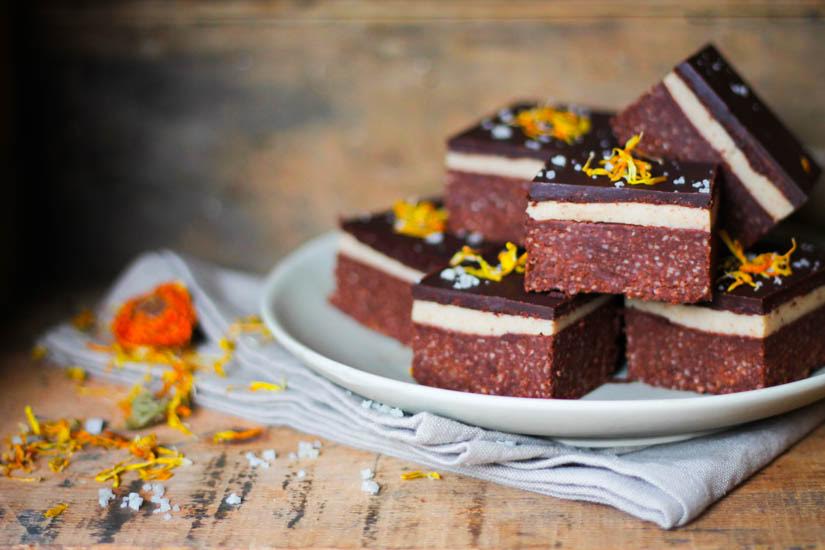 Triple Layer Chamomile Brownies | FOOD MATTERS®