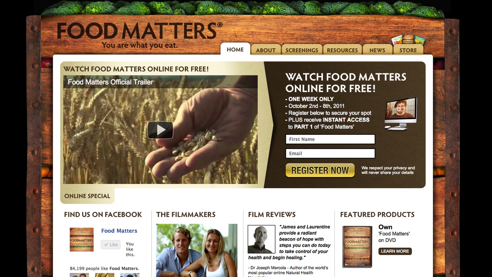 New Look Food Matters Website