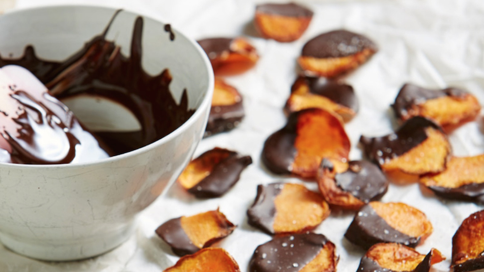 Sweet Potato, Dark Chocolate And Sea Salt Chips (Recipe)