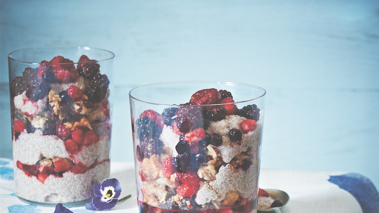 Chia Pudding With Granola And Mixed Berries
