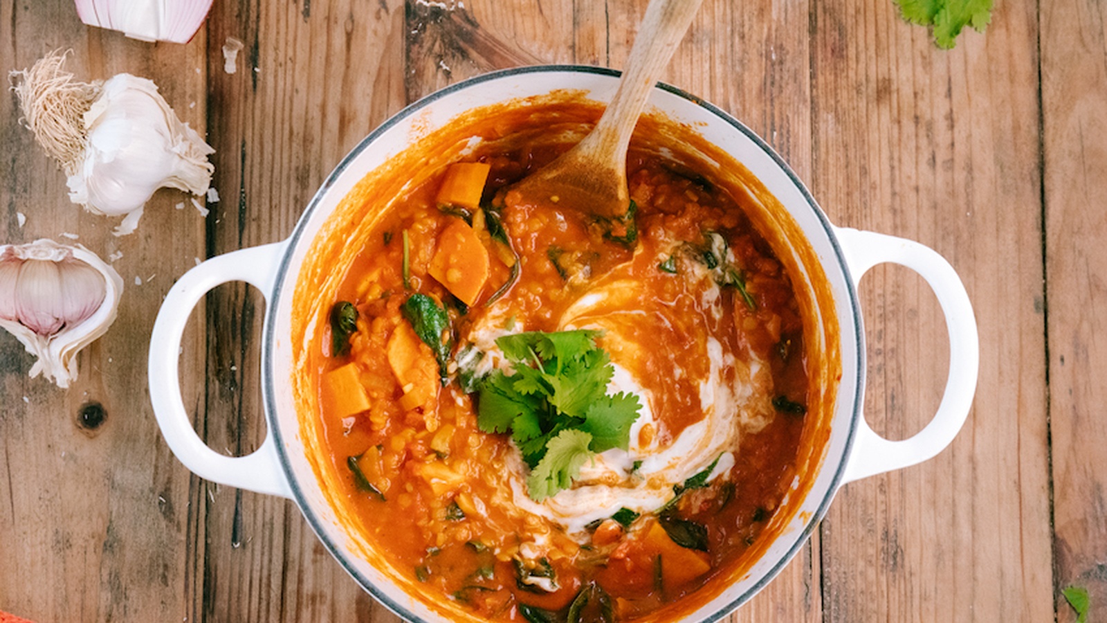 Spinach, Sweet Potato & Lentil Dahl