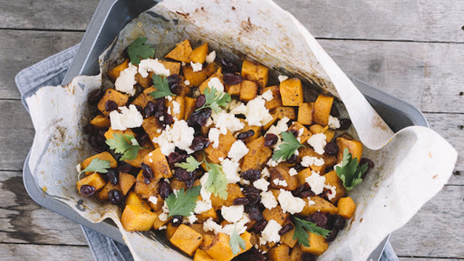 Honey Roasted Butternut With Cranberries And Feta
