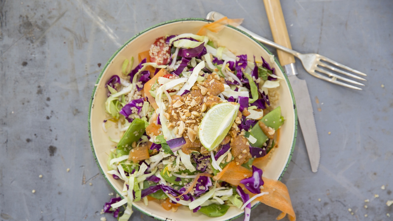 Thai Quinoa Salad With Spicy Peanut Dressing