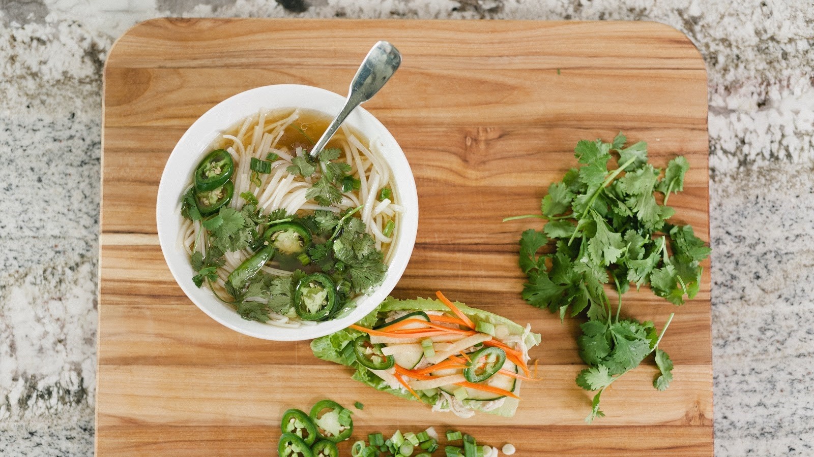 Homemade Bone Broth Pho & Banh Mi Wraps