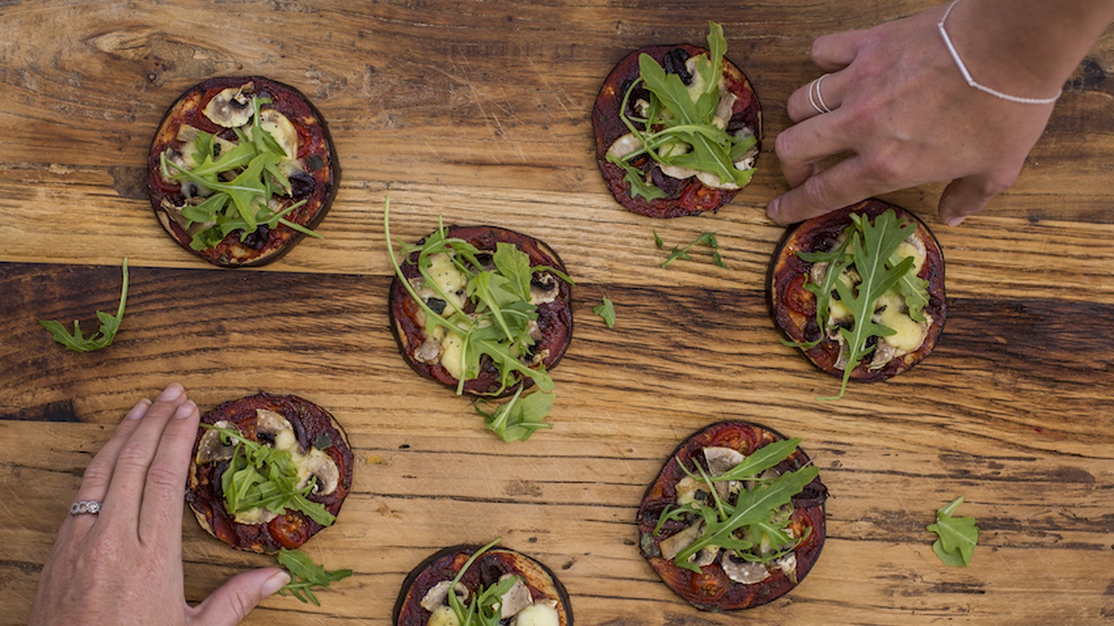 Mini Eggplant Pizzas