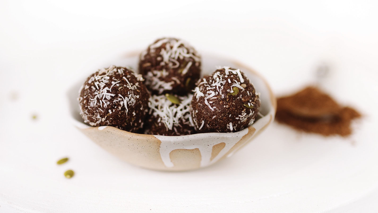 Nut-free chocolate bliss balls