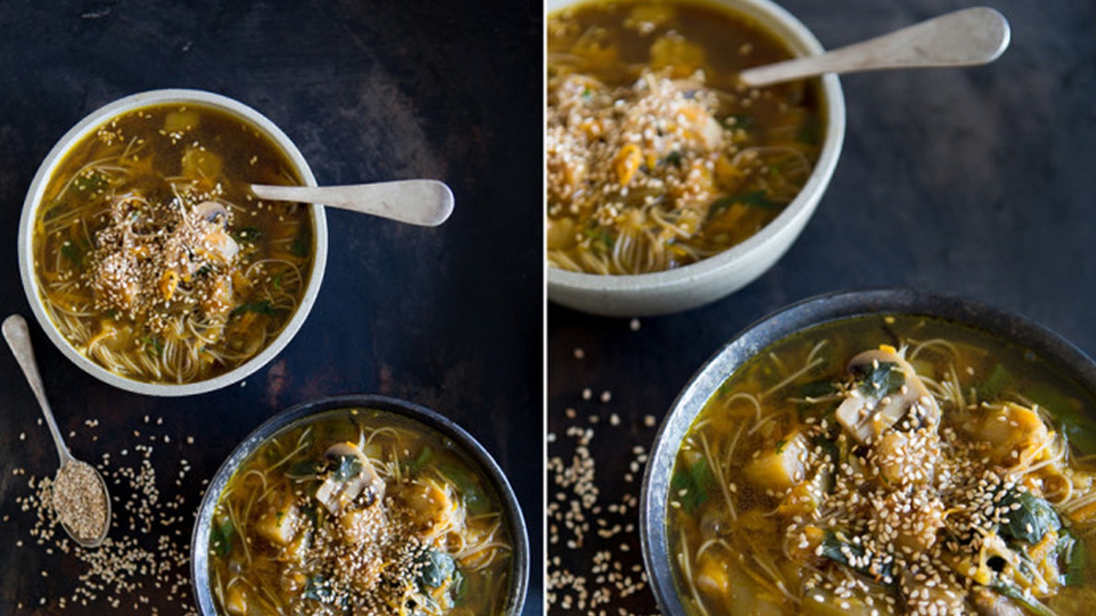 Miso Eggplant and Gluten-Free Noodle Soup