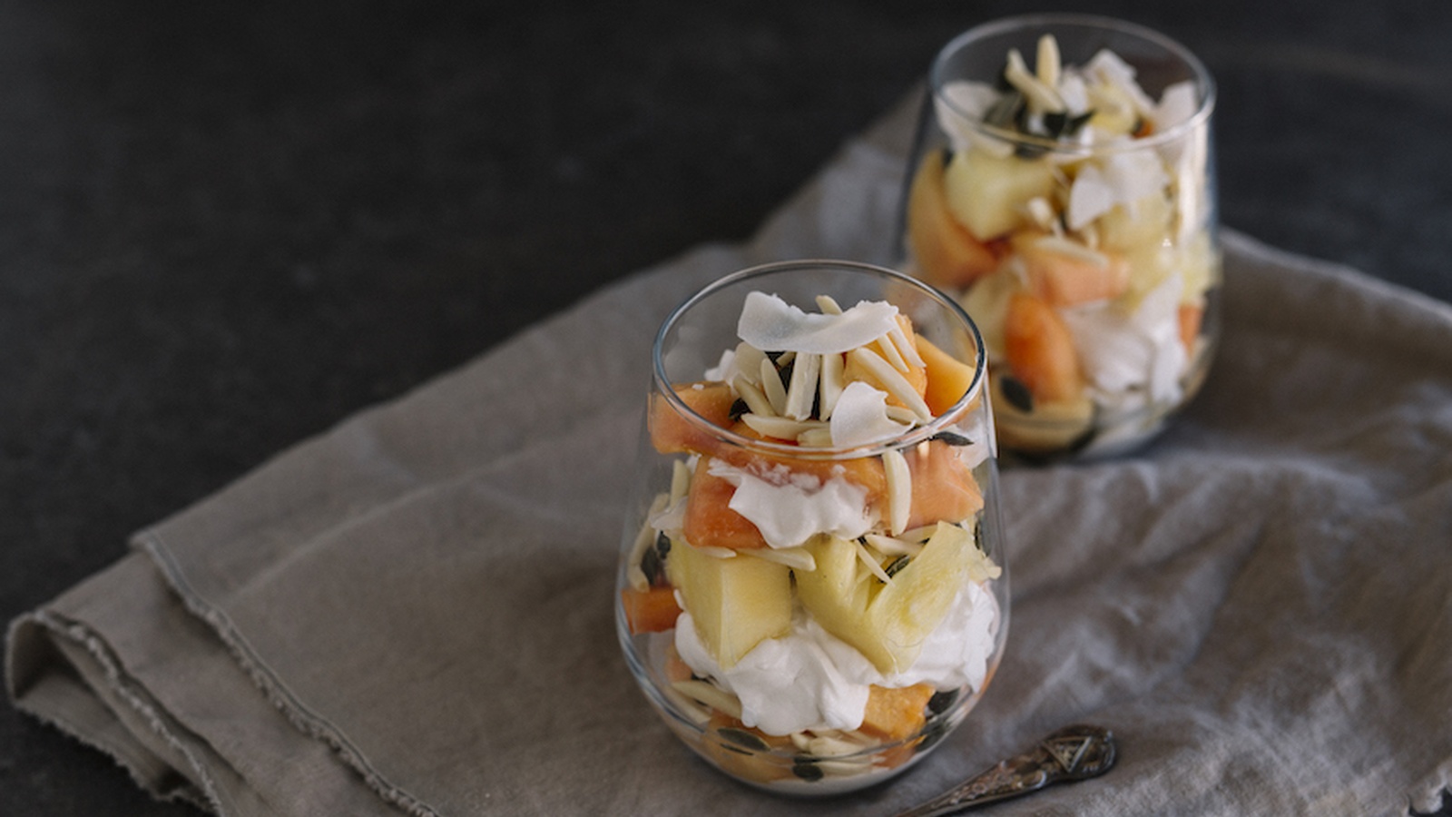 Papaya Pineapple “Granola” Parfait