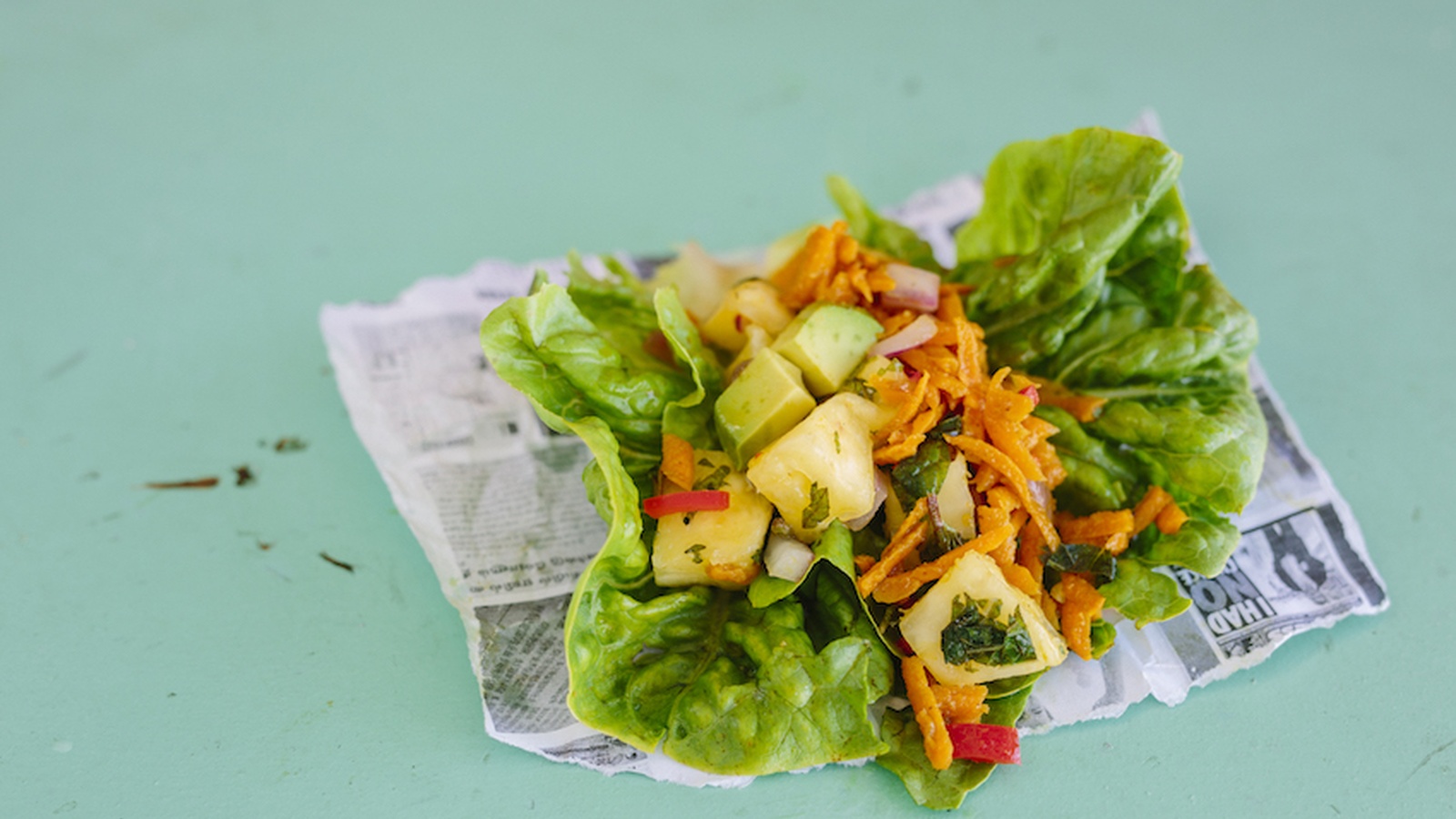 ‘Tacoless' Tacos With Sweet Potato Mince & Superfood Salsa