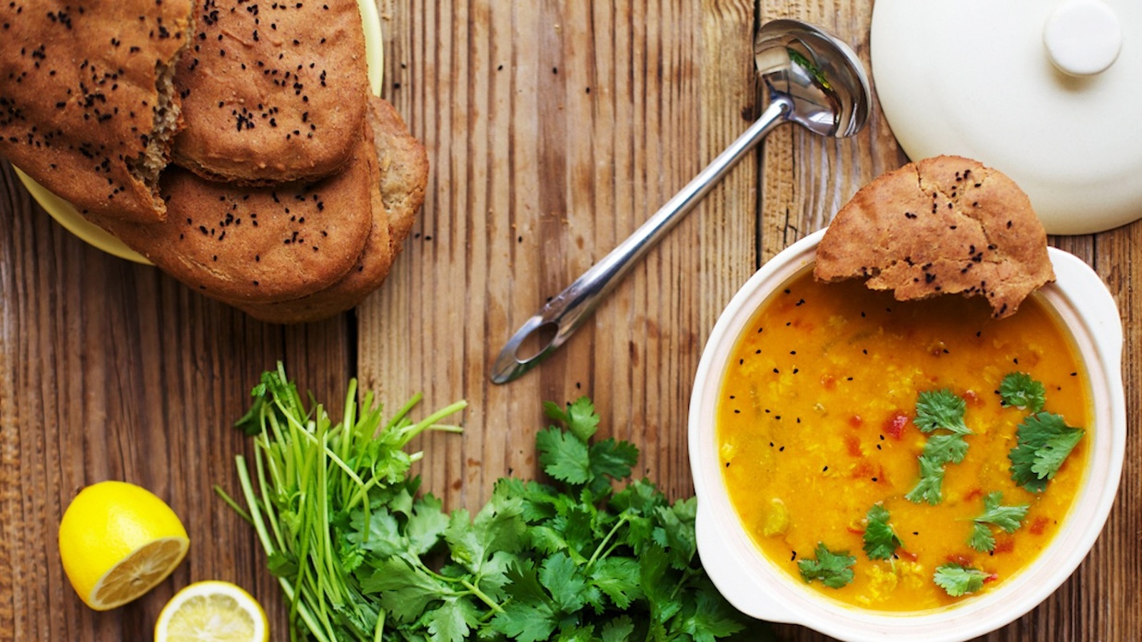 Tomato Dahl with Gluten-Free Naan (Recipe)