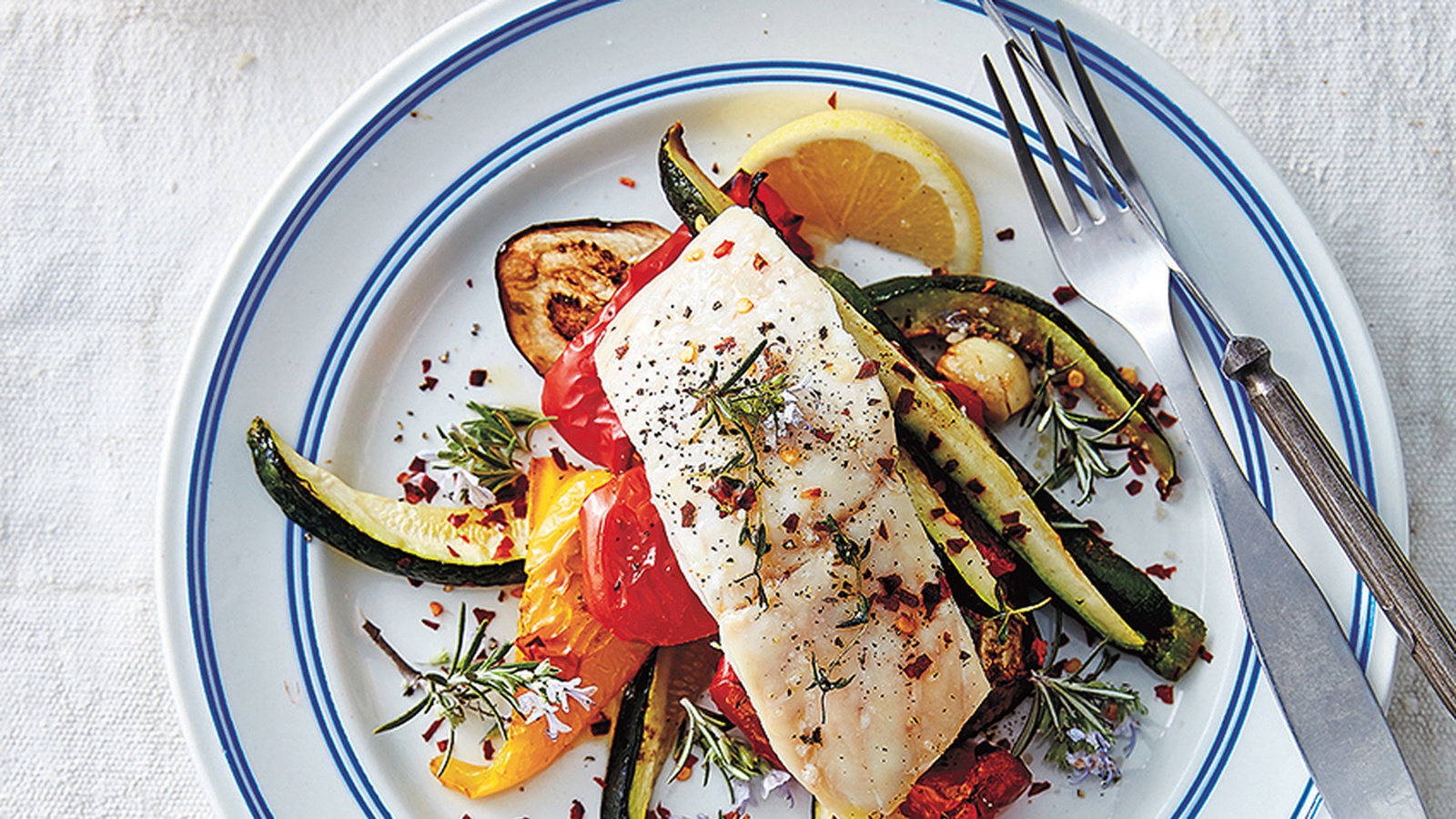 One Pan Roasted Fish & Vegetables