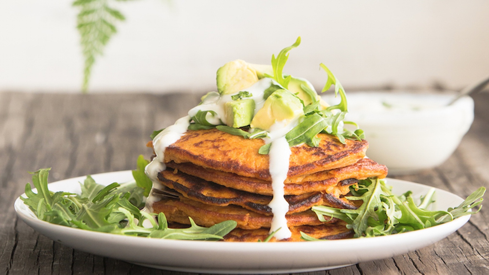 Sweet Potato Pancakes With Breakfast Greens