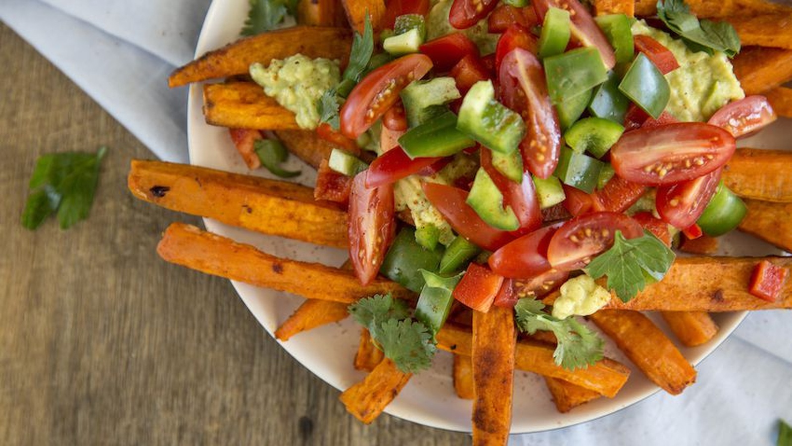 Fully Loaded Sweet Potato Fries With Superfood Guacamole