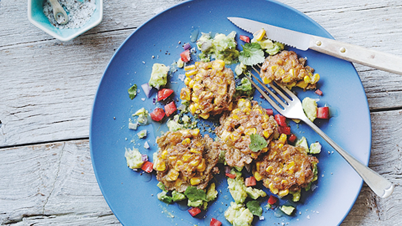 Mexican Corn Fritters With Tomato & Avocado Salsa