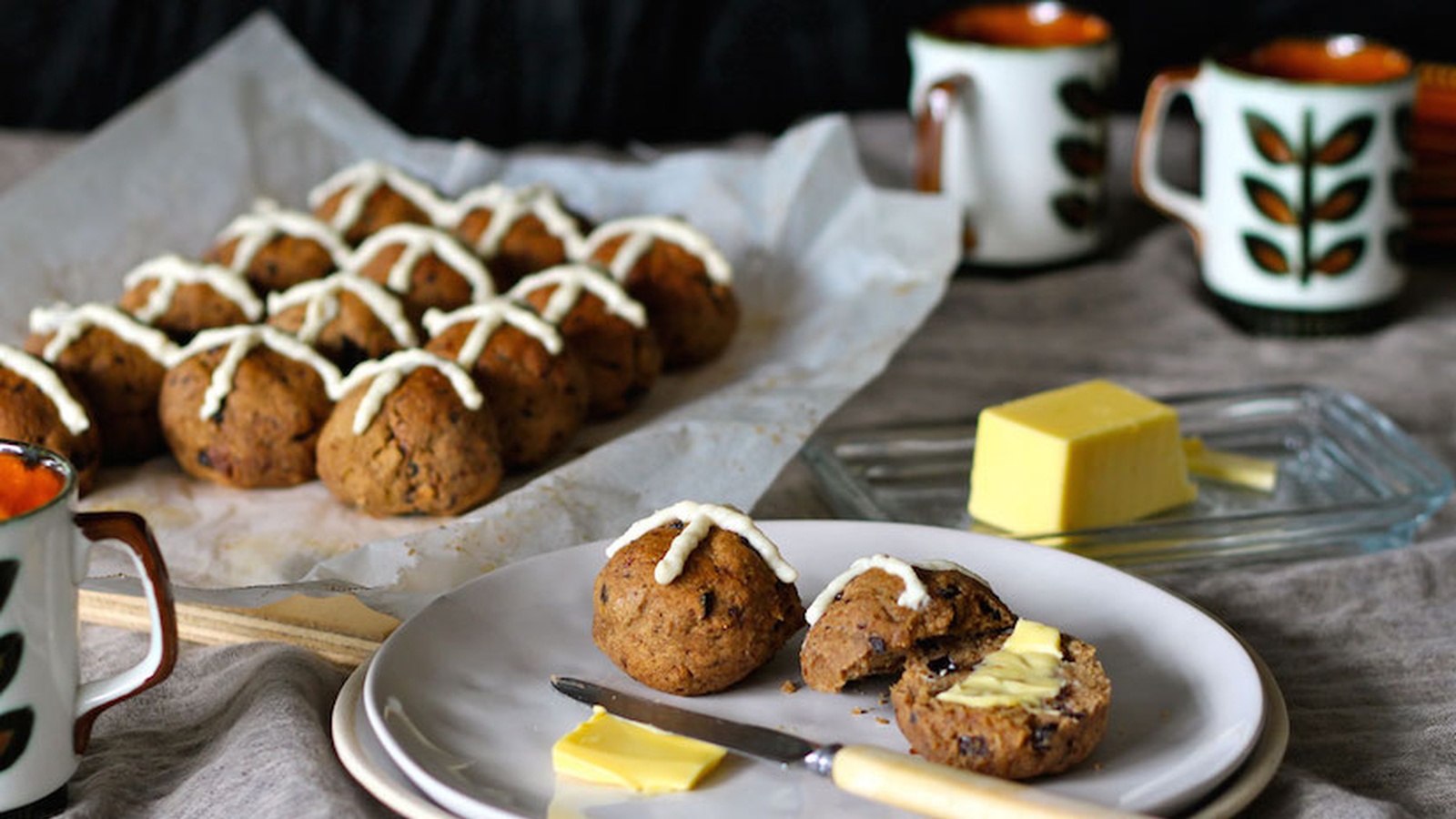 Gluten Free Hot Cross Buns With Lemon Cashew Cream