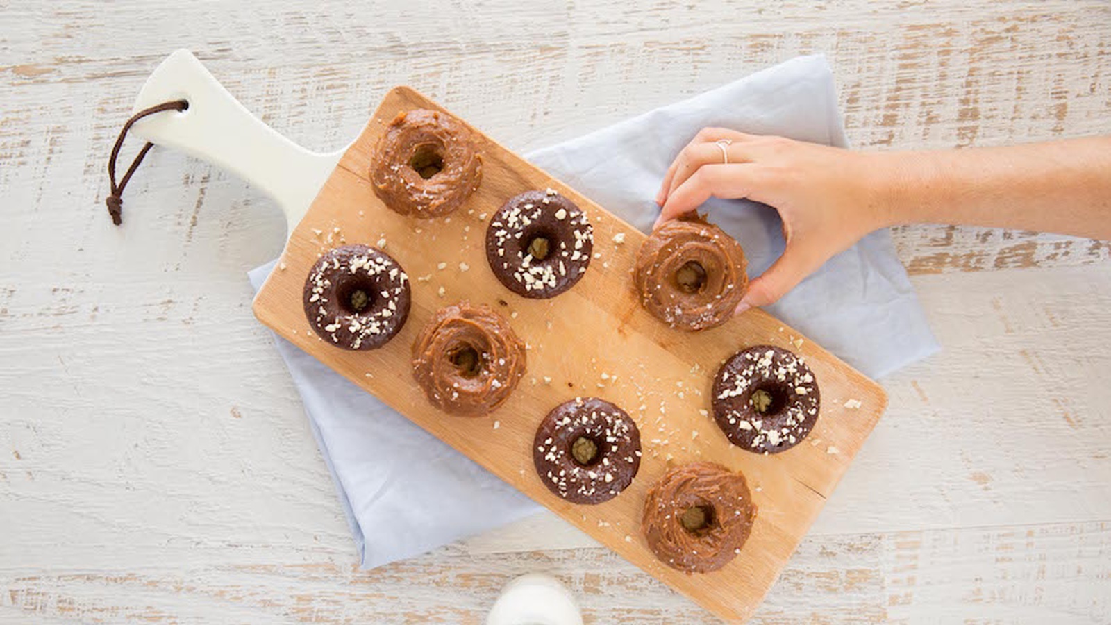 Gluten-Free Baked Donuts With Caramel & Chocolate Glaze
