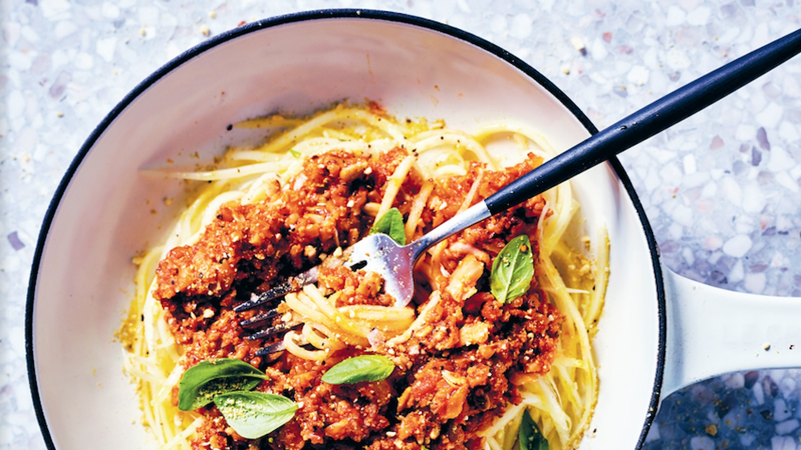 Parsnip Spaghetti with Sunflower Bolognese