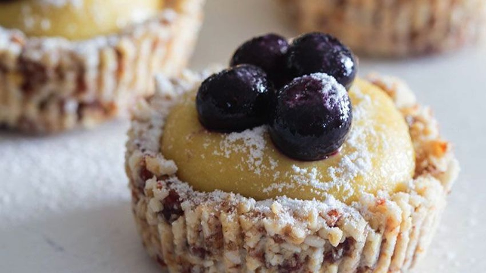 Raw Lemon Blueberry Tartlets