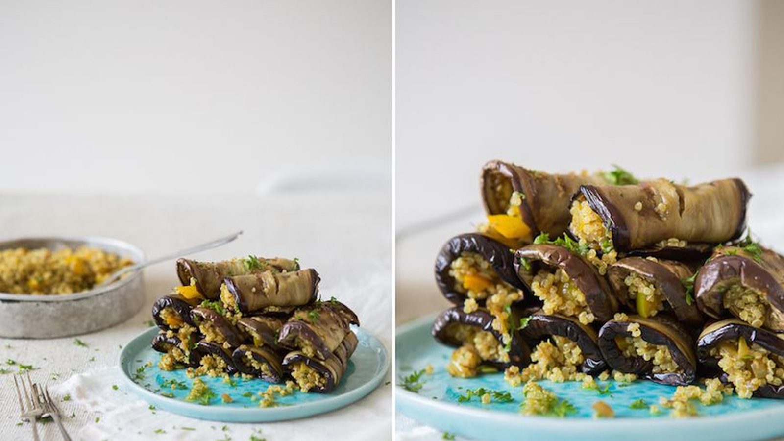 Spiced Quinoa And Eggplant Rolls (Recipe)