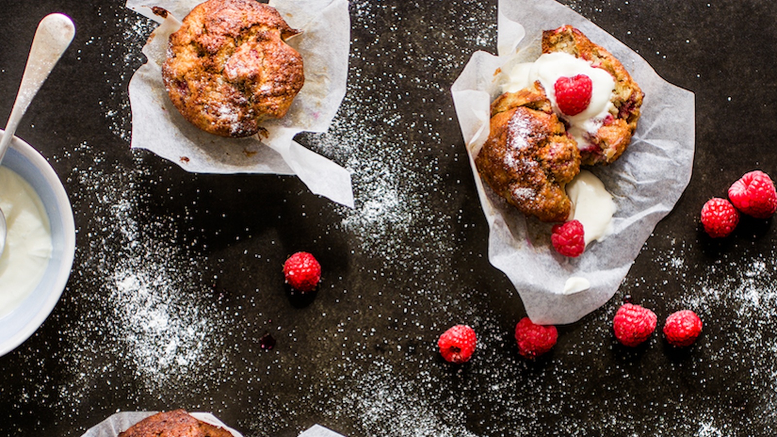 Raspberry, Coconut, Banana Muffins