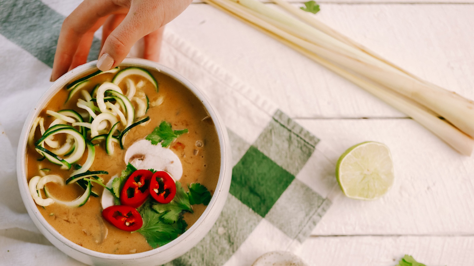 Tom Kha Soup with Zucchini Noodles