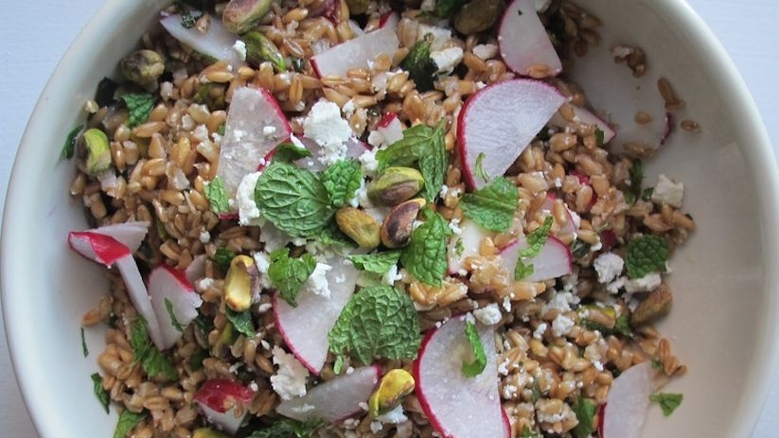 Pistachio and Mint Farro Salad (Recipe)