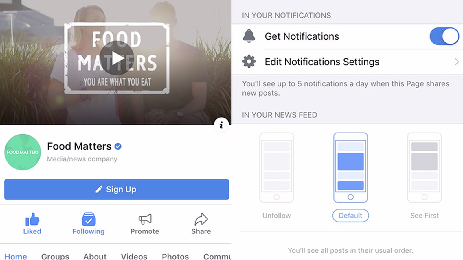 How to Make Sure You See Food Matters Stories First on Facebook