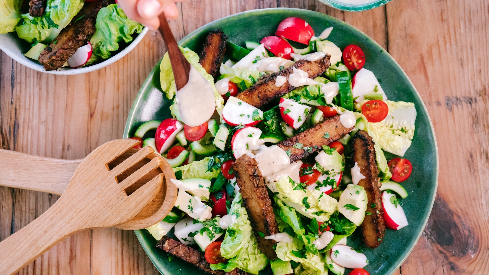 Chopped Salad with Ginger Miso Tempeh