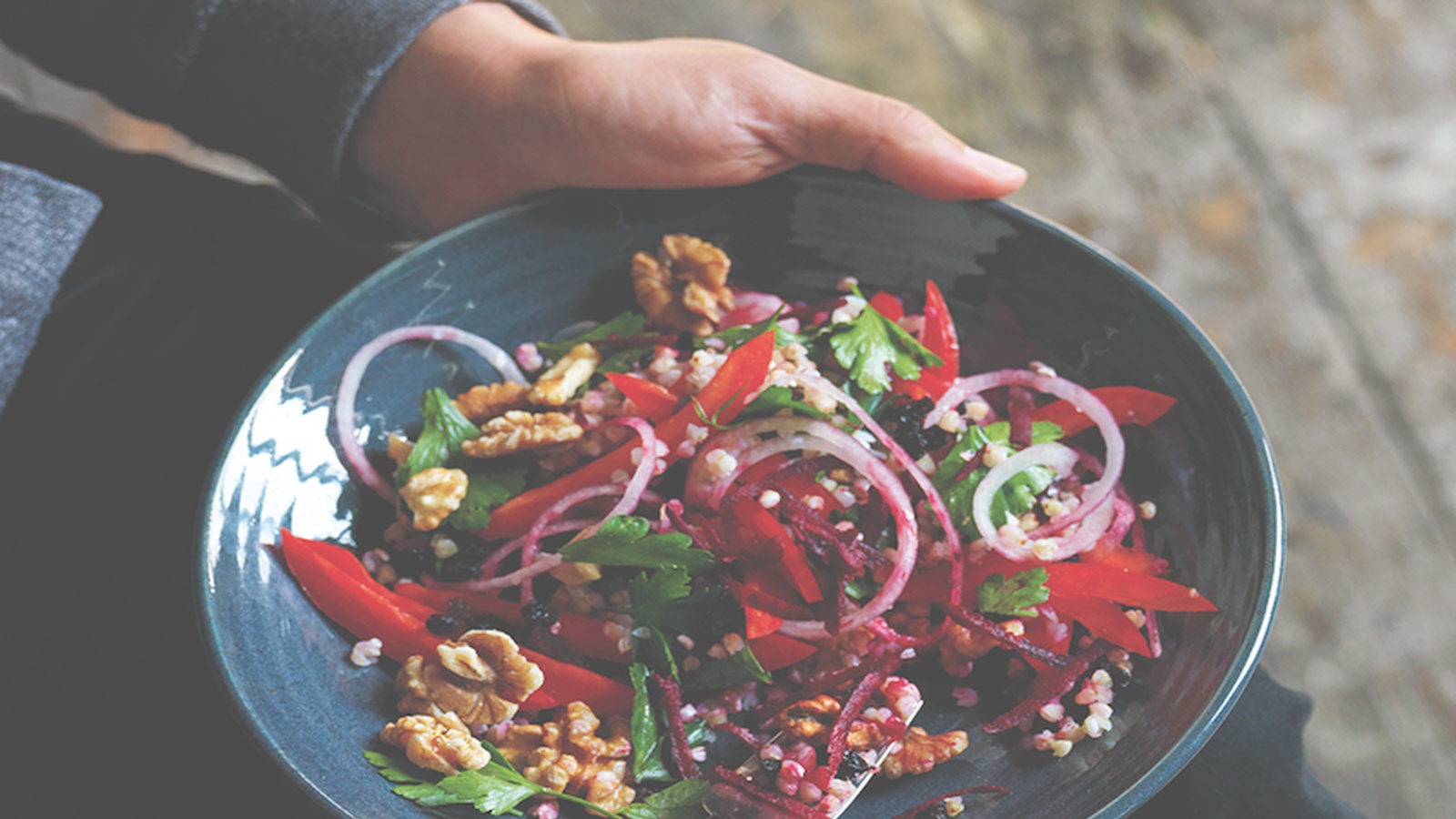 Beetroot, Buckwheat And Walnut Salad