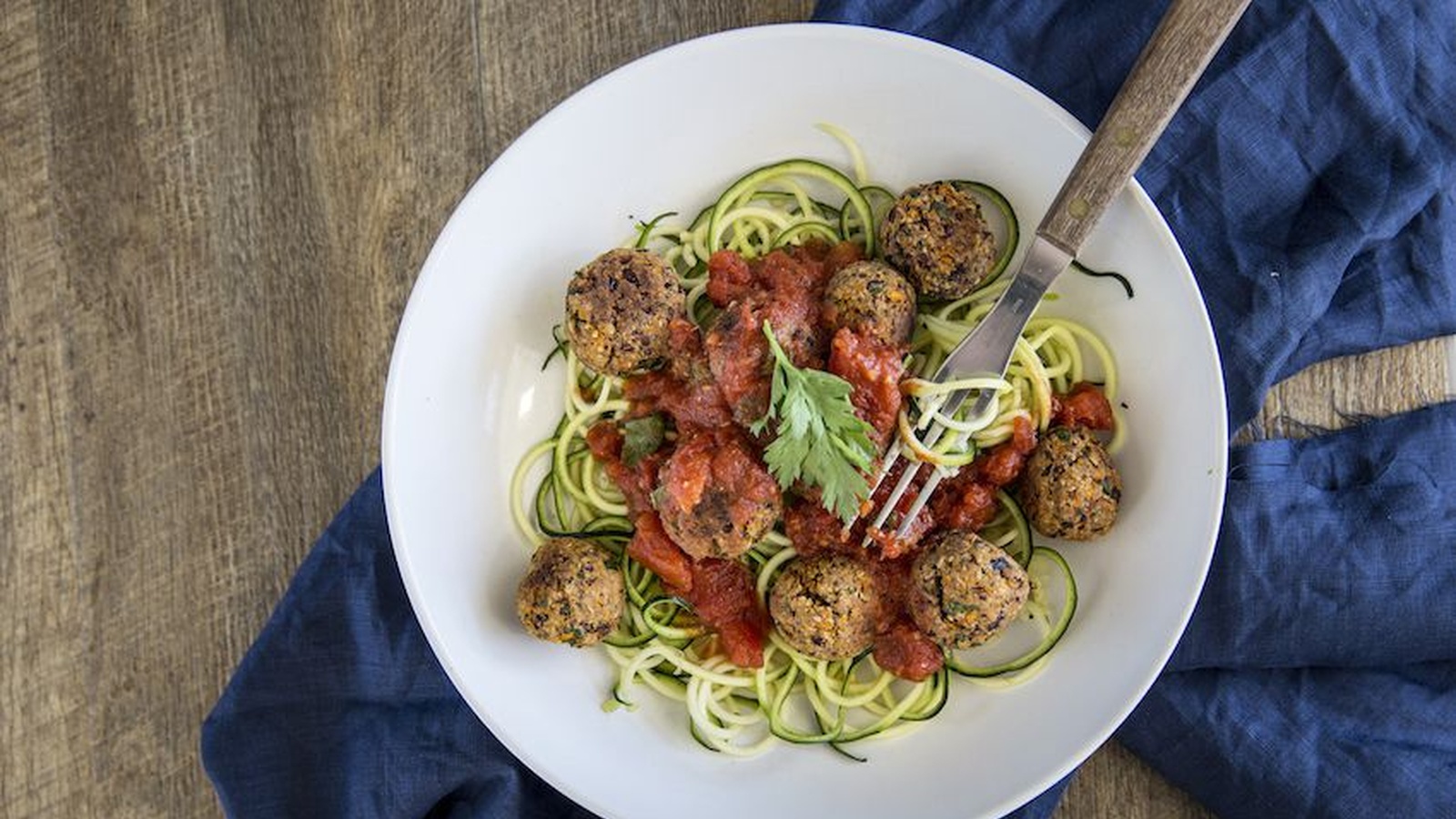 Vegan Meatballs With Zoodles