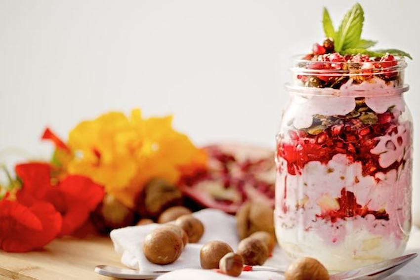 Coconut Yogurt With Pomegranate & Nuts FOOD MATTERS®