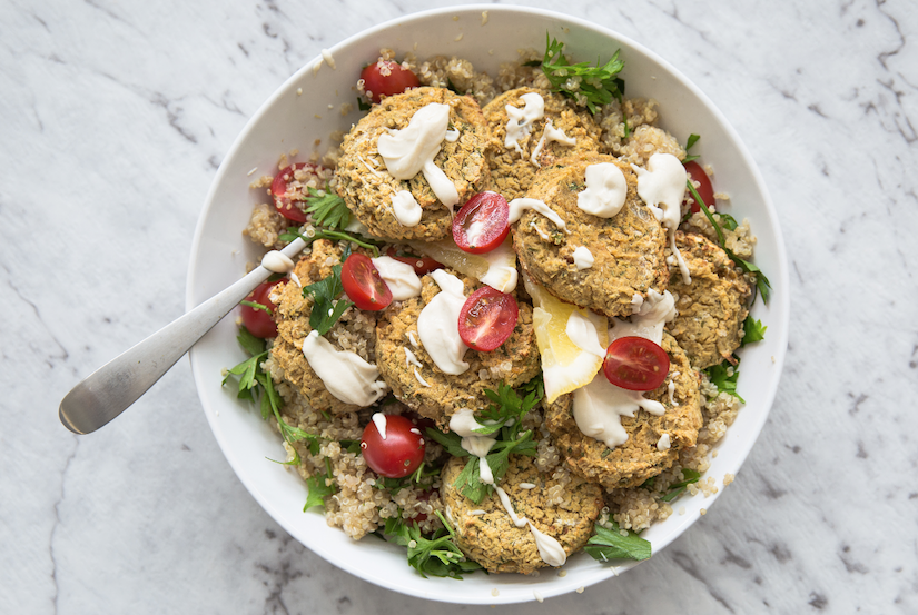 Homemade Falafels With Quinoa Tabbouleh & Tahini Sauce | FOOD MATTERS®