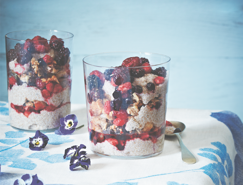 Chia Pudding With Granola And Mixed Berries | FOOD MATTERS®