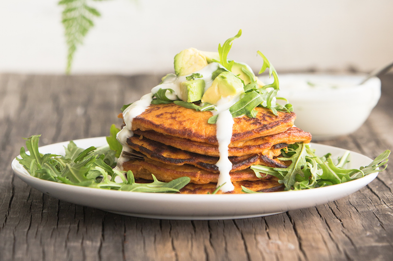 Sweet Potato Pancakes With Breakfast Greens | FOOD MATTERS®