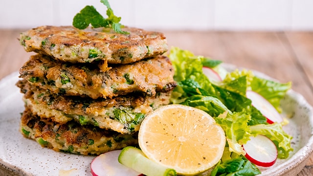 Green Pea and Mint Fritters