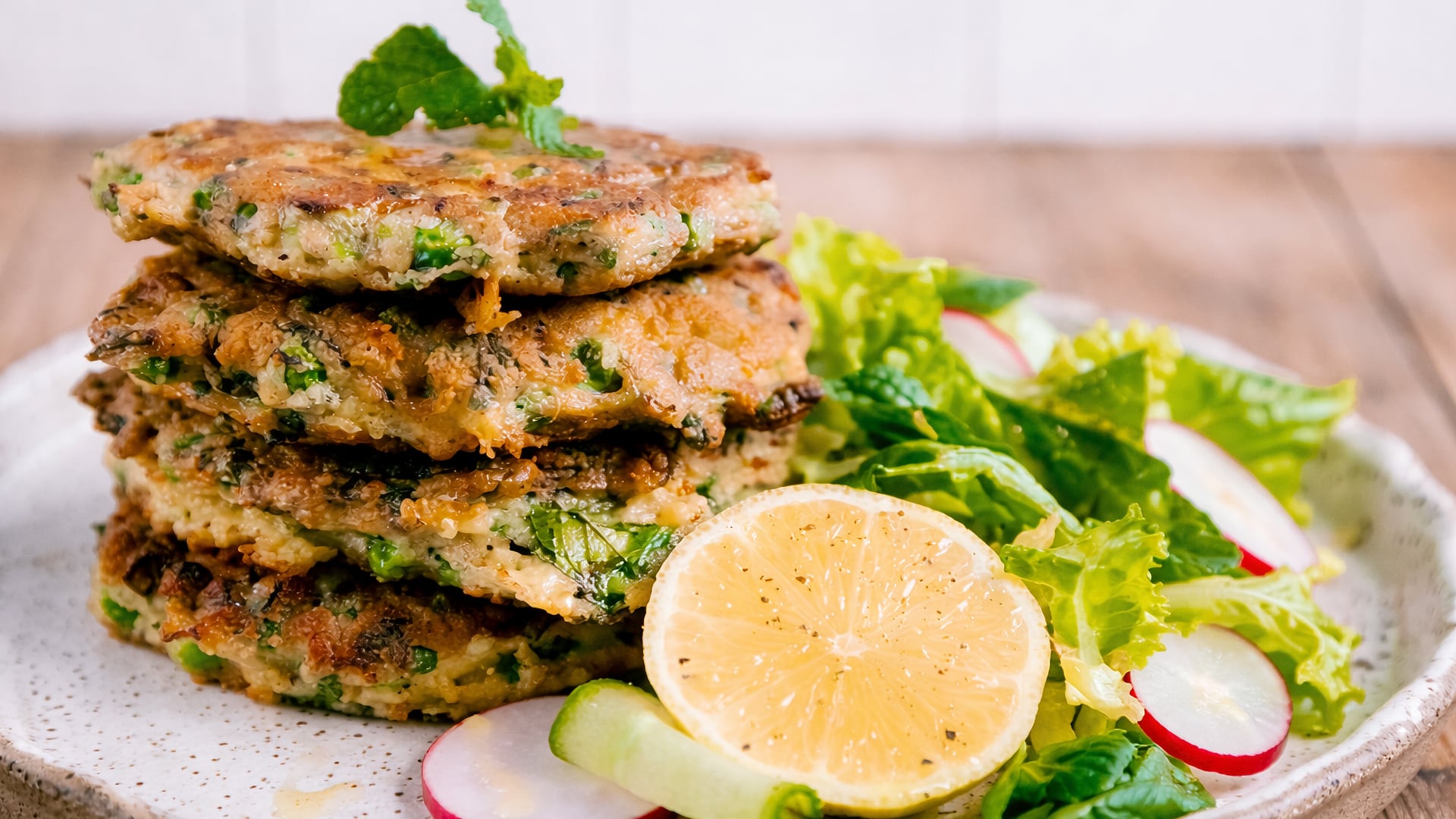 Green Pea & Mint Fritters