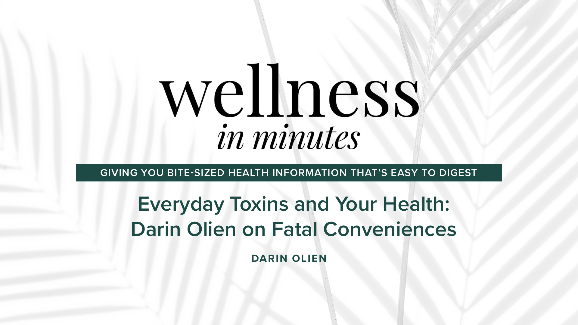 Listen on the Food Matters YouTube.