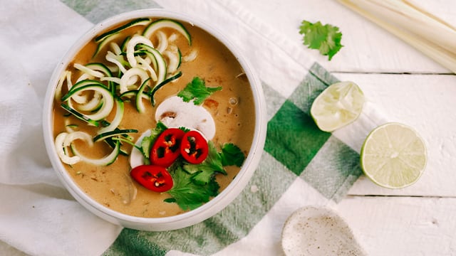 Tom Kha Soup with Zucchini Noodles