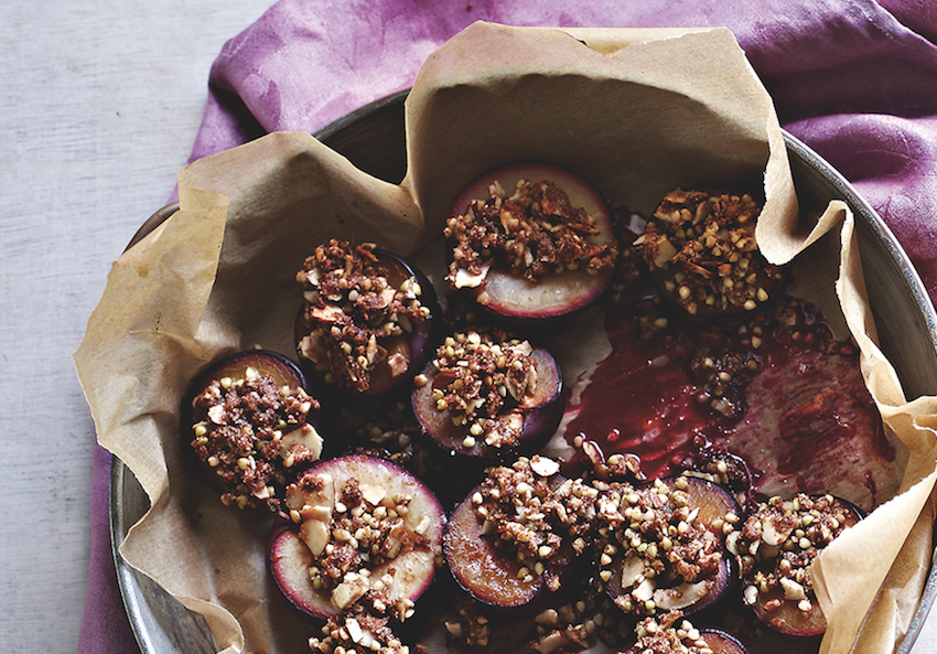 Baked Plums With Almonds And Buckwheat | FOOD MATTERS®