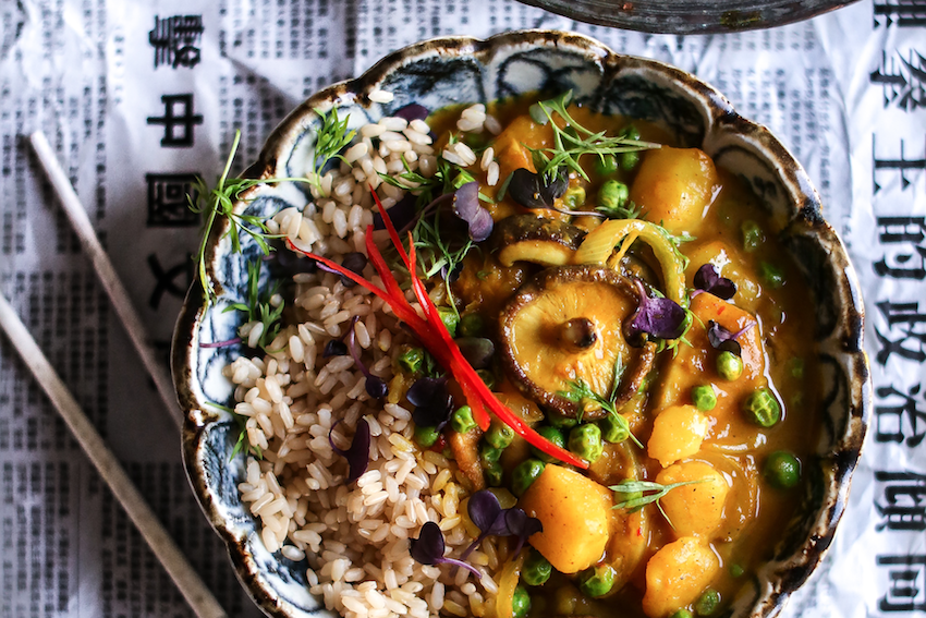 Chinese Potato, Pea and Mushroom Curry | FOOD MATTERS®