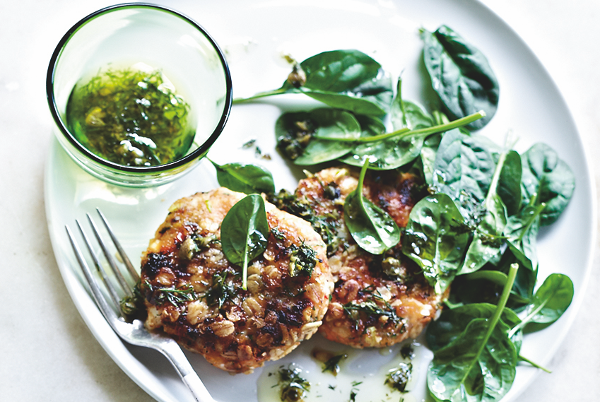 Fish And Sweet Potato Cakes With Dill Dressing | FOOD MATTERS®