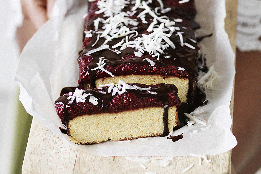 Giant Lamington With Raspberry Kakadu Jam | FOOD MATTERS®