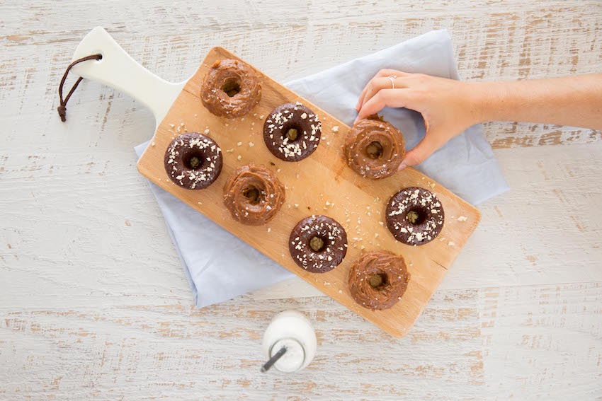 Gluten-Free Baked Donuts With Caramel & Chocolate Glaze | FOOD MATTERS®