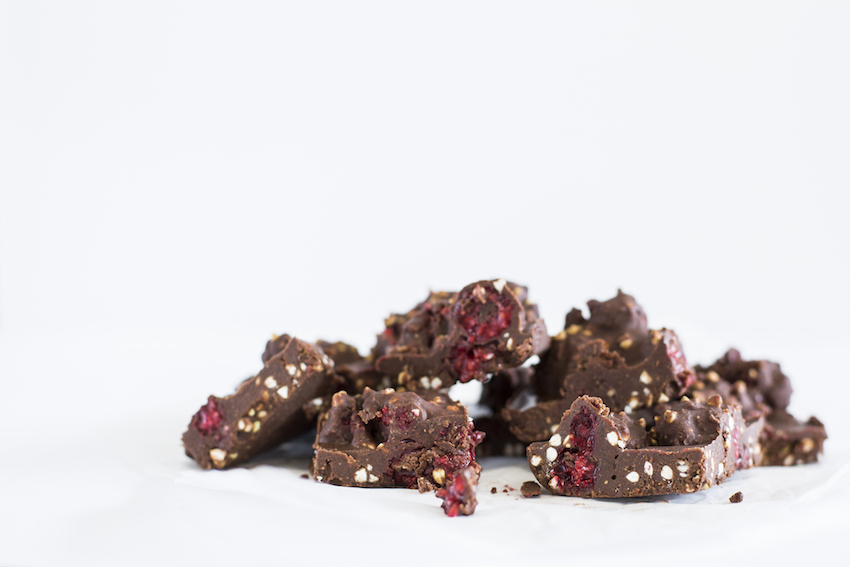 Raw Choc Raspberry Bark | FOOD MATTERS®