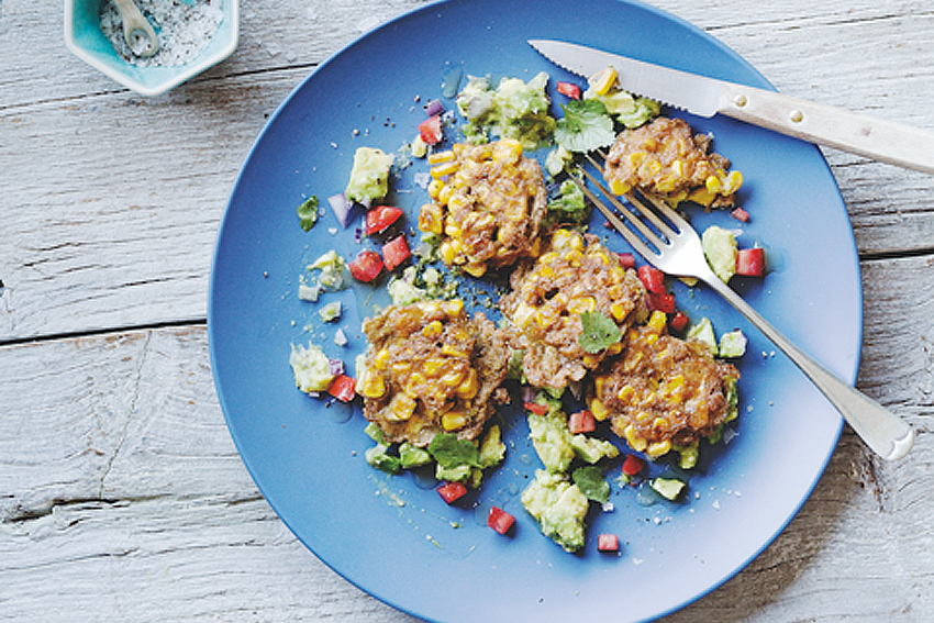 Mexican Corn Fritters With Tomato & Avocado Salsa | FOOD MATTERS®