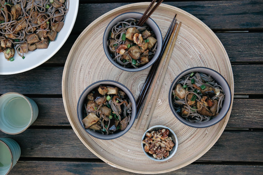 Miso Eggplant with Soba Noodles and Walnuts | FOOD MATTERS®