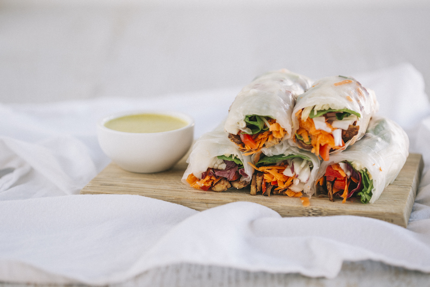 Tempeh Satay Sticks With Rice Paper Rolls | FOOD MATTERS®